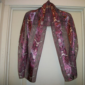 PRETTY IN PURPLES PAISLEYS SHINEY LONG SCARF